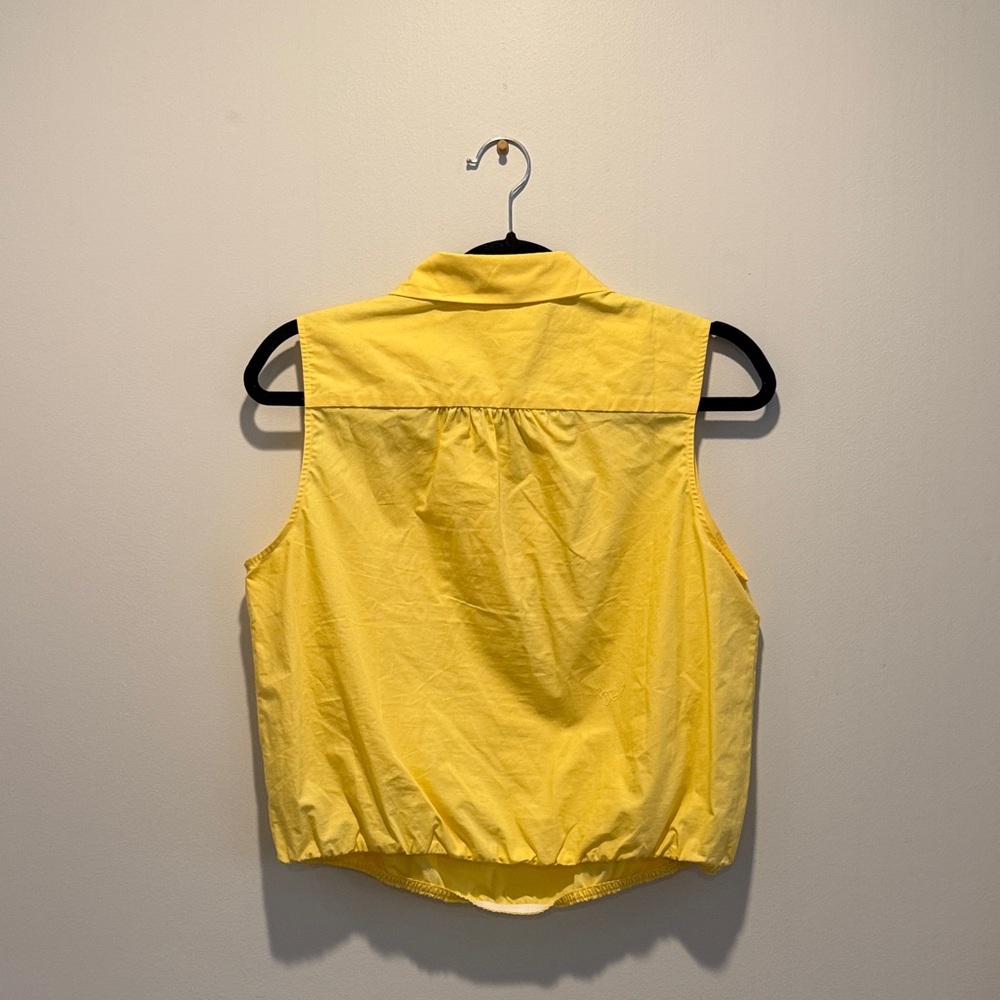 Banana Republic Bright Yellow Sleeveless Collared Top - Picture 3 of 3